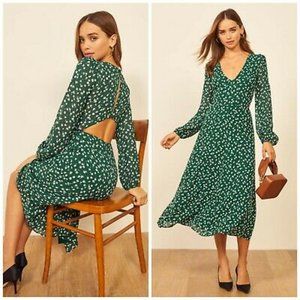 Reformation Joy Dress Annette Green 0